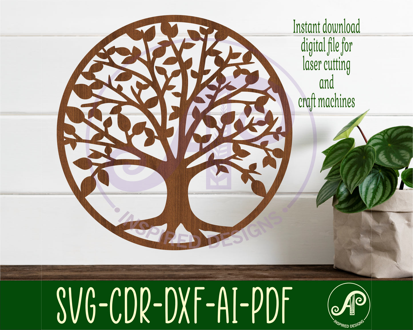 Tree of life wall sign design SVG / DXF / AI / PDF / CDR