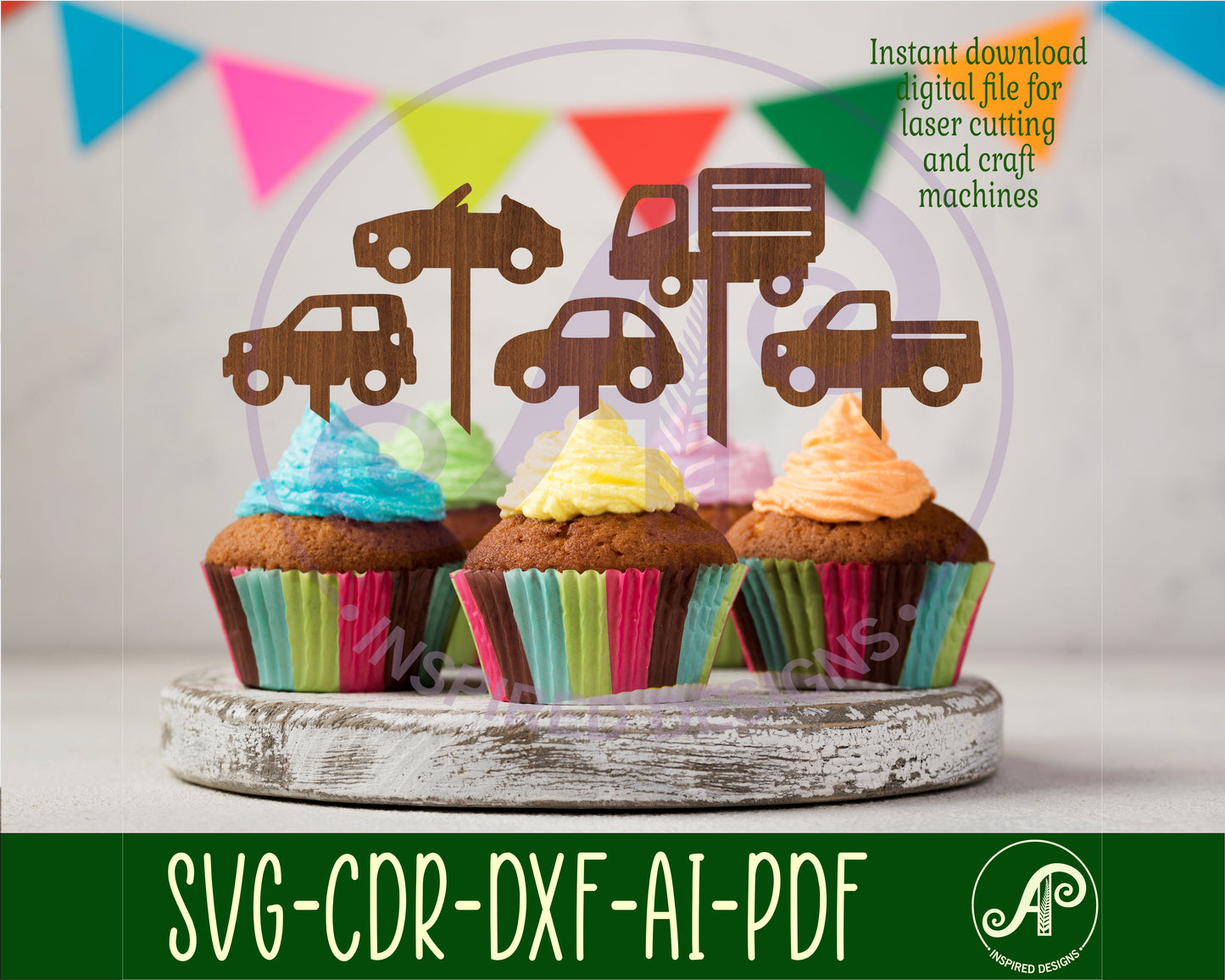 Vehicles cake topper design SVG / DXF / AI / PDF / CDR