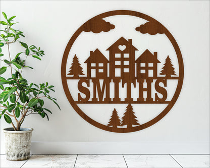 Houses name wall sign. SVG / DXF / AI / PDF / CDR