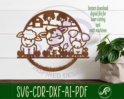 Cute farm wall sign design SVG / DXF / AI / PDF / CDR