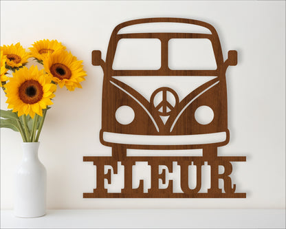 Vintage van name sign SVG / DXF / AI / PDF / CDR