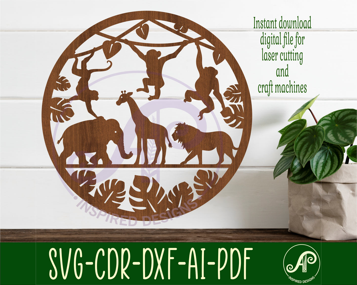 Wild animals wall sign design SVG / DXF / AI / PDF / CDR