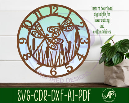 Dragonfly wall clock template designs