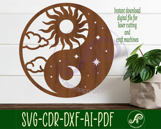 Yin yang wall sign design SVG / DXF / AI / PDF / CDR