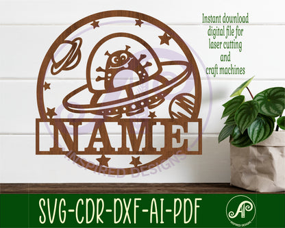 Alien name wall sign. SVG / DXF / AI / PDF / CDR