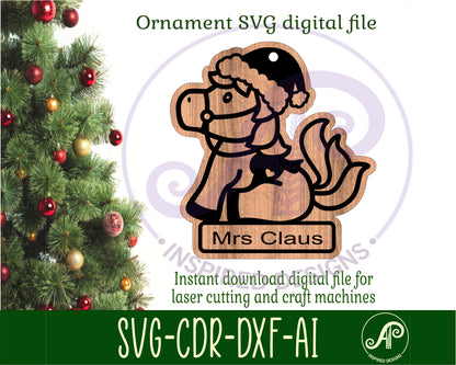 Cute Horse engraved ornament design SVG / DXF / AI