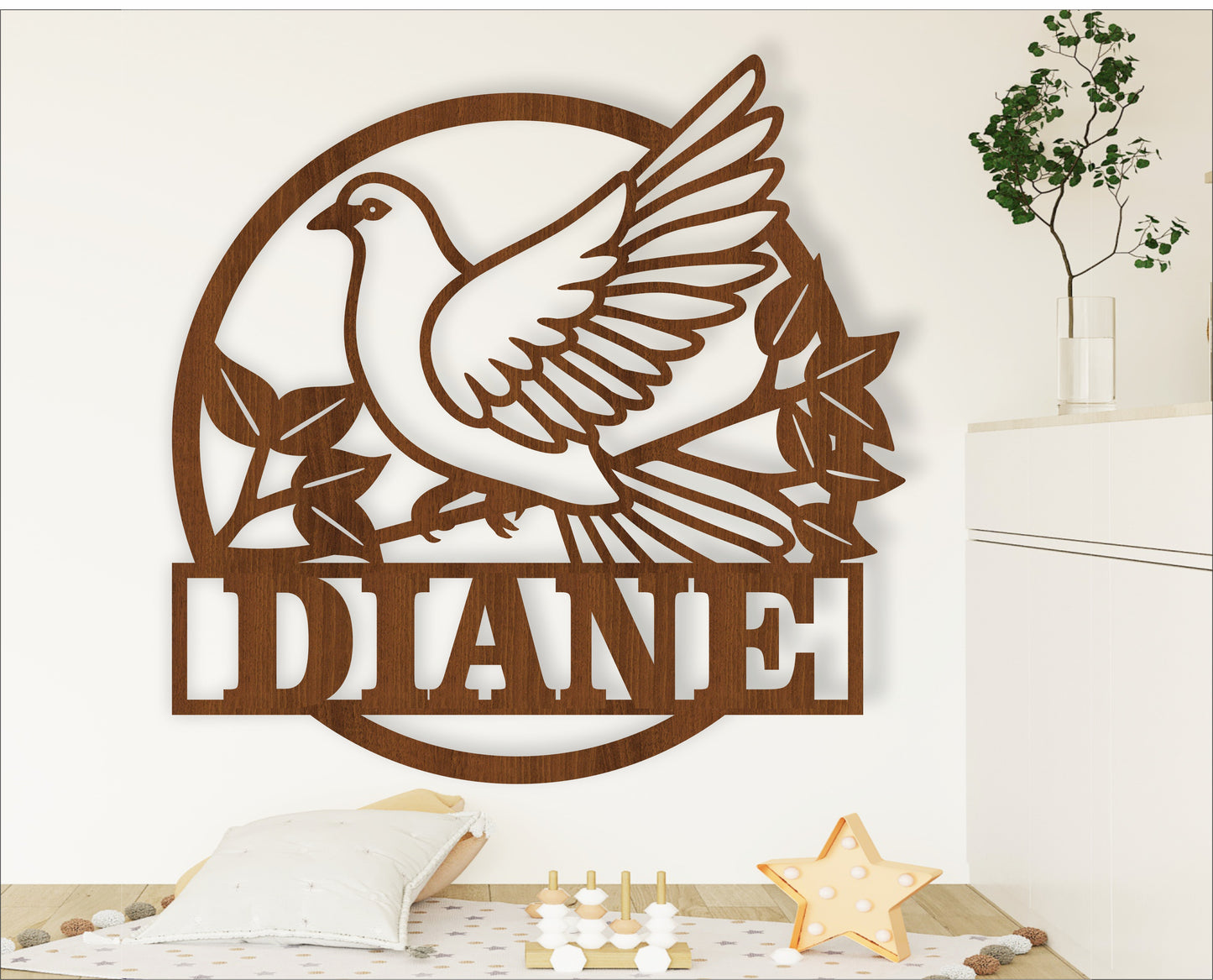 Dove name wall sign. SVG / DXF / AI / PDF / CDR