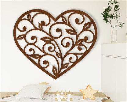 Vine heart wall sign design 2 SVG / DXF / AI / PDF / CDR