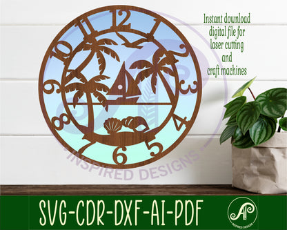 Beach clock template design