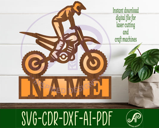 Motocross design shape name sign SVG / DXF / AI / PDF / CDR