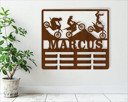 Motocross, dirt bike medal holder sign. SVG / DXF / AI / PDF / CDR