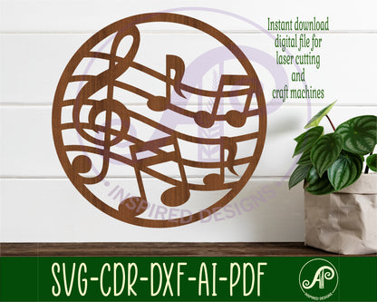 Music wall sign design SVG / DXF / AI / PDF / CDR