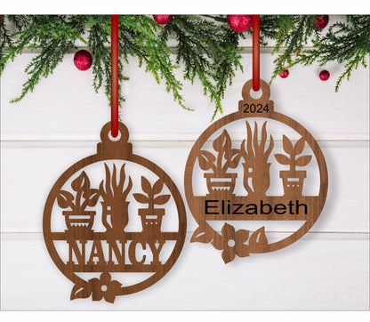 Indoor plants Christmas Ornament SVG laser cut files