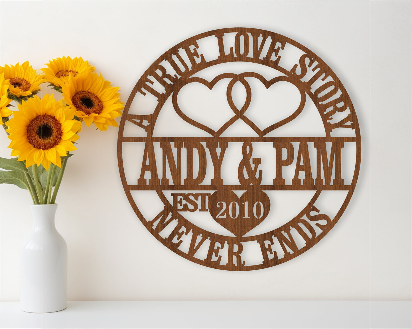 A true love story name wall sign. SVG / DXF / AI / PDF / CDR