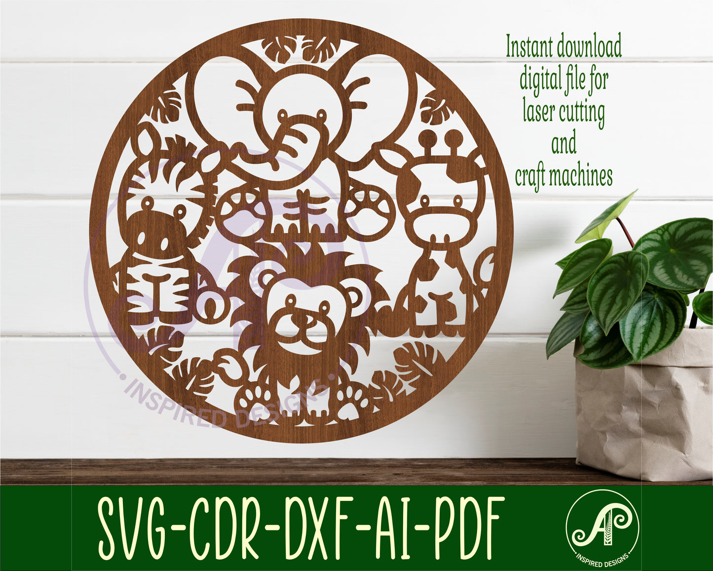 Cute safari wall sign design SVG / DXF / AI / PDF / CDR