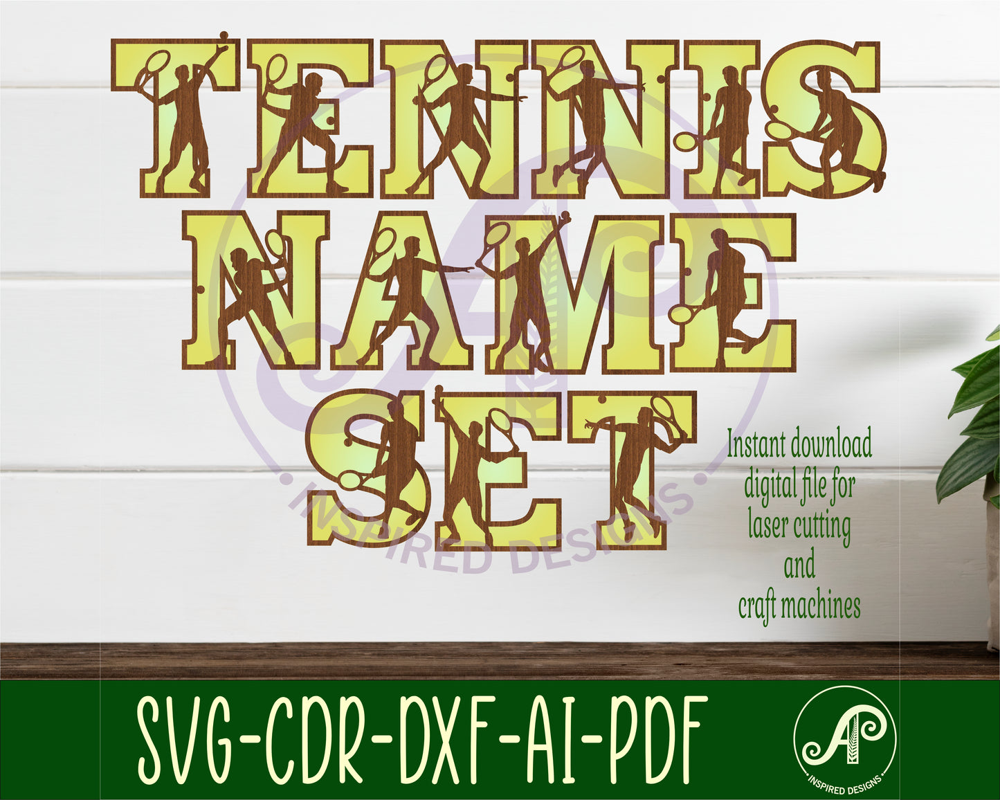 Tennis male player alphabet letter set. 53 letter options