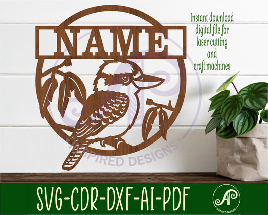 Kookaburra name wall sign. SVG / DXF / AI / PDF / CDR