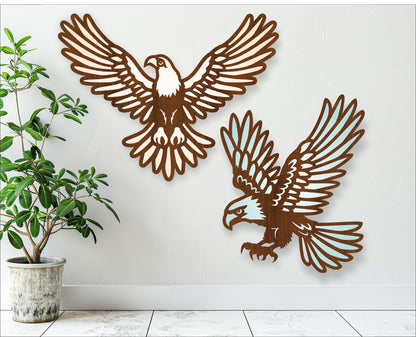 Eagle silhouette shapes wall signs