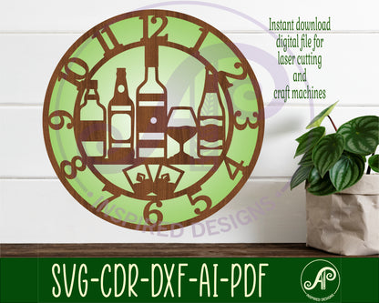 Spirits alcohol wall clock template designs