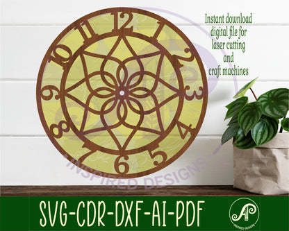 Geometric pattern clock template design 3