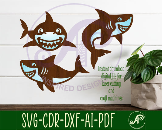 Shark designs,  two layer shapes