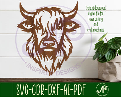 Highland cow wall sign design SVG / DXF / AI / PDF / CDR