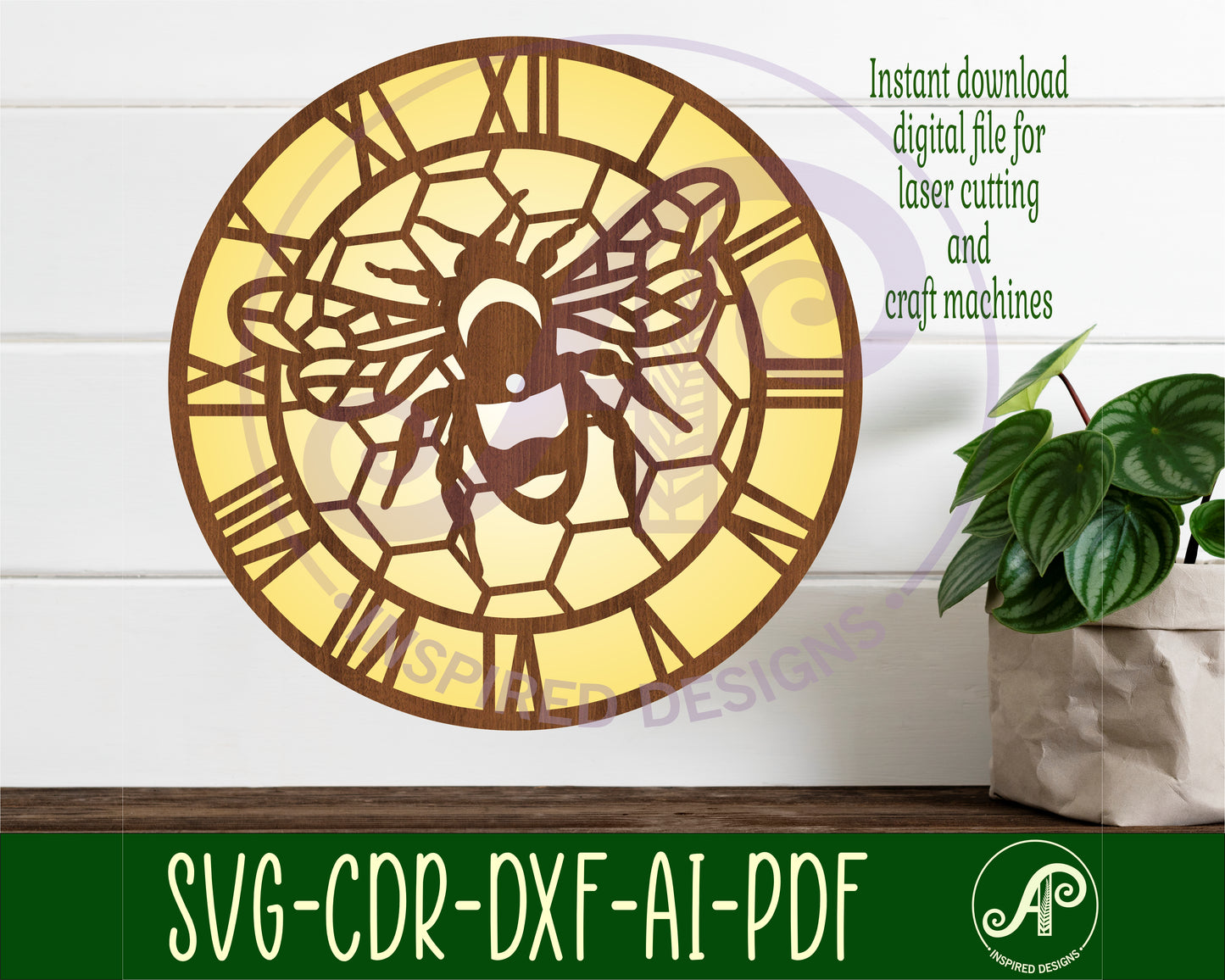 Bee clock template design