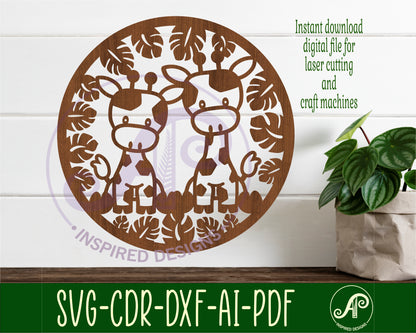 Giraffe wall sign design SVG / DXF / AI / PDF / CDR