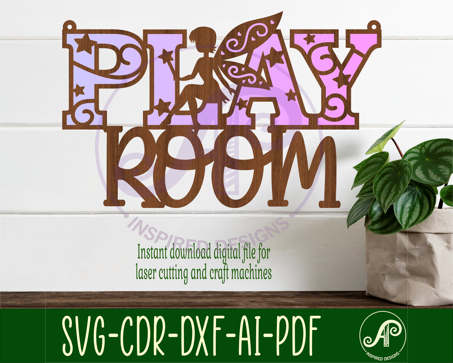 Fairy play room sign wall sign design SVG / DXF / AI / PDF / CDR