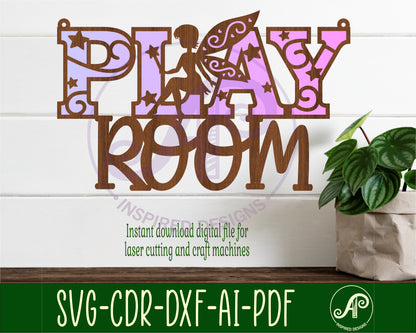 Fairy play room sign wall sign design SVG / DXF / AI / PDF / CDR