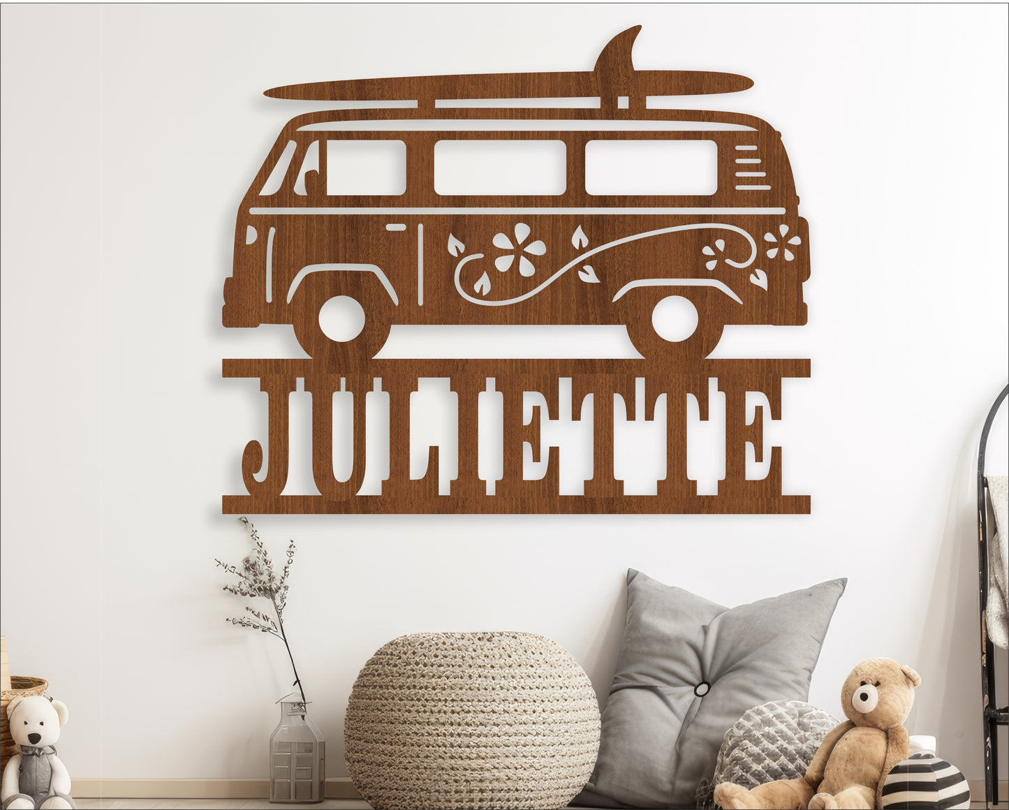 Surfer van name sign SVG / DXF / AI / PDF / CDR