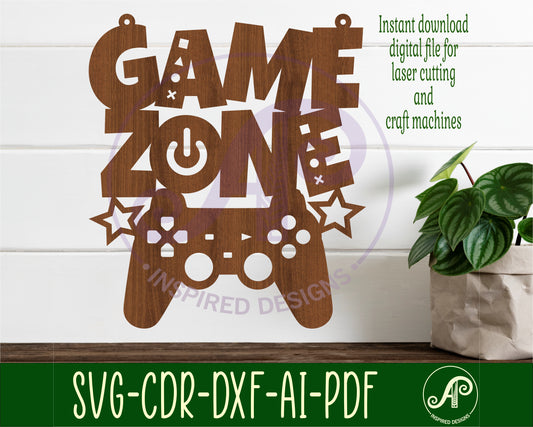 Game zone wall sign design SVG / DXF / AI / PDF / CDR