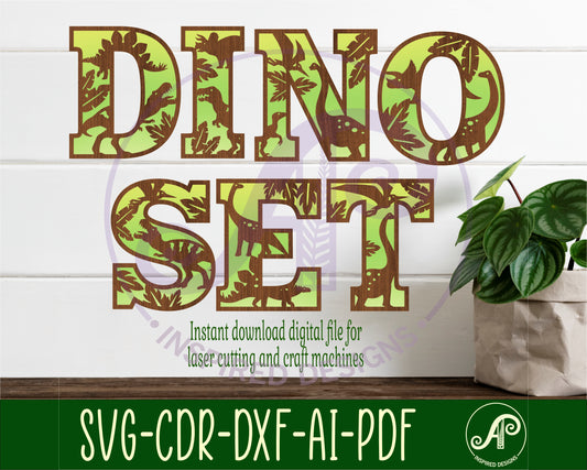 Dinosaur alphabet letter set. 50 letter options