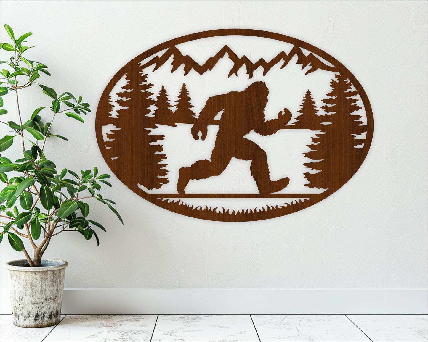 Bigfoot oval wall sign design SVG / DXF / AI / PDF / CDR