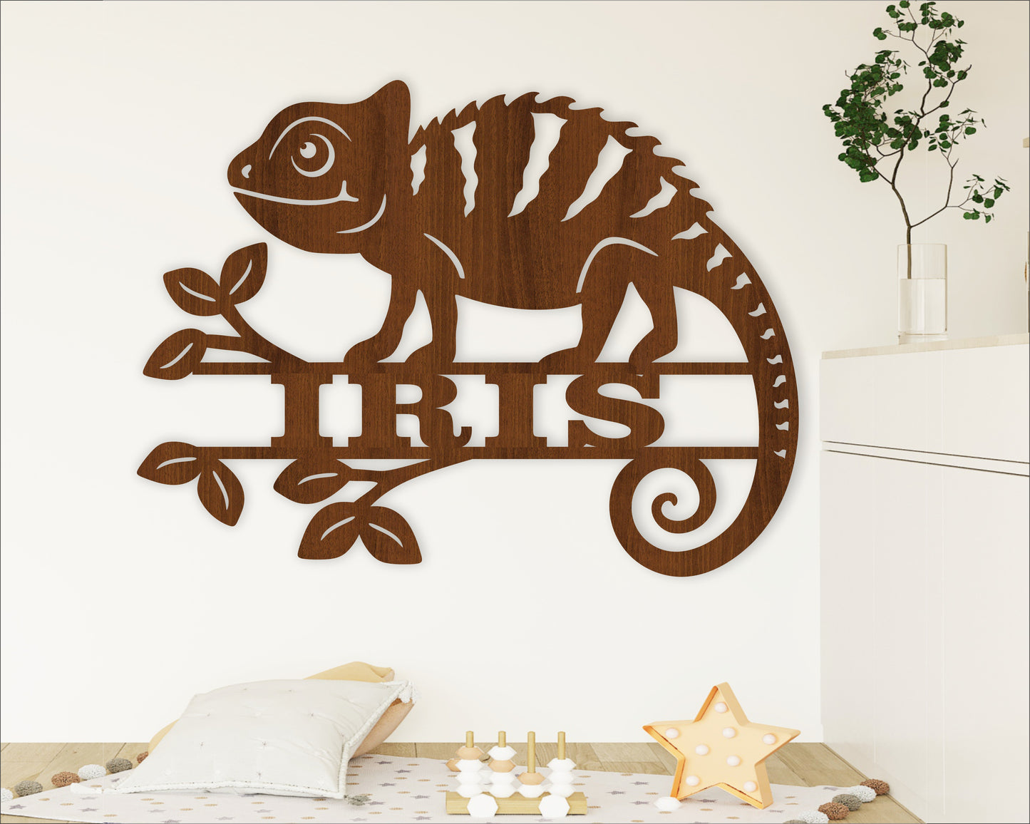 Chameleon name sign SVG / DXF / AI / PDF / CDR