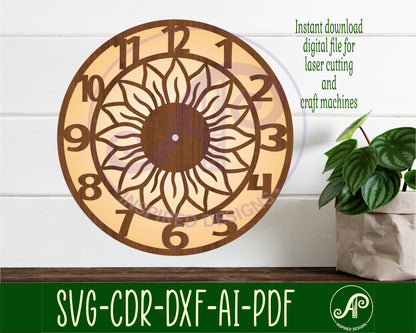 Sunflower clock template design