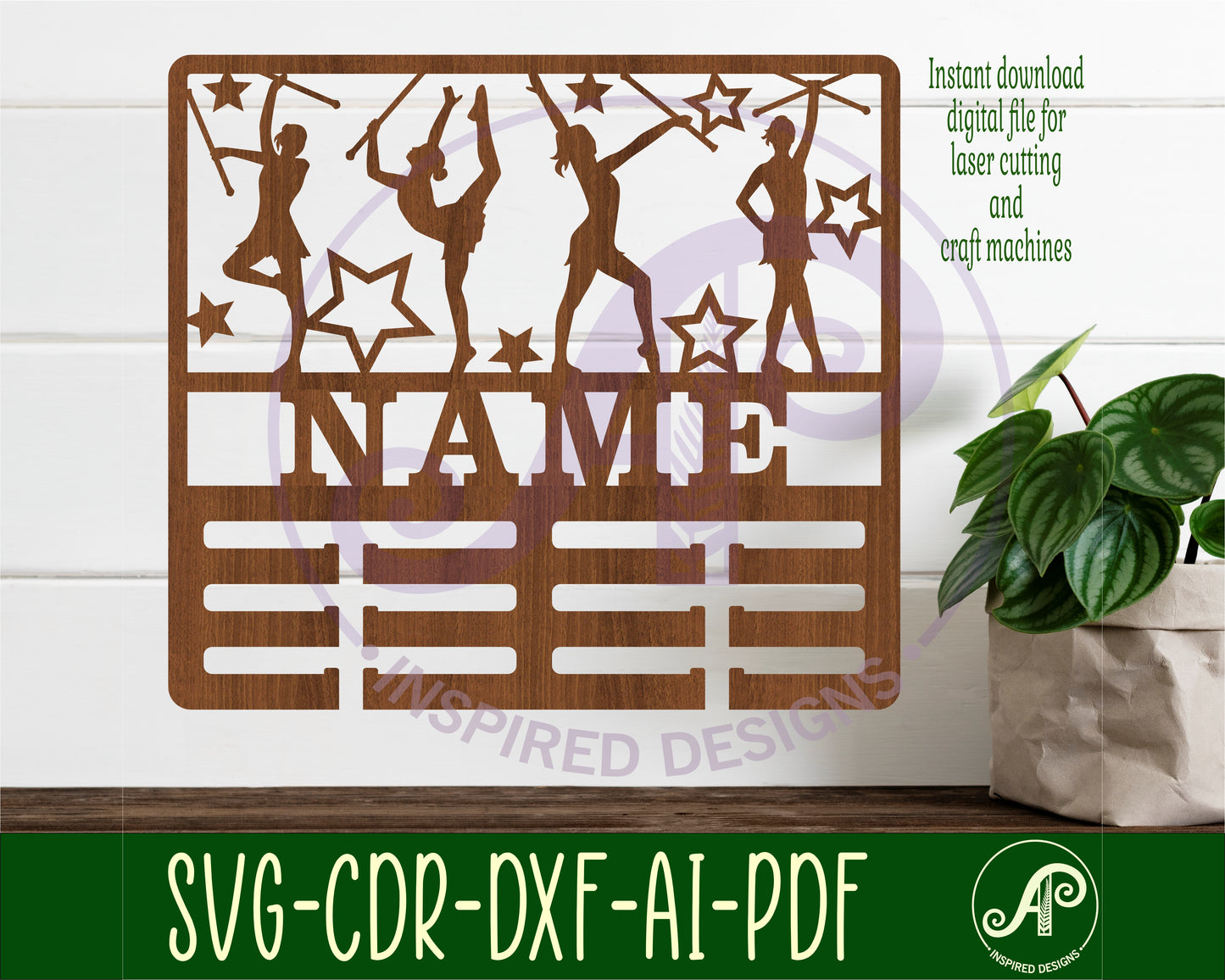 Majorette medal holder sign. SVG / DXF / AI / PDF / CDR