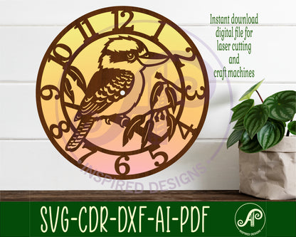 Kookaburra clock template design