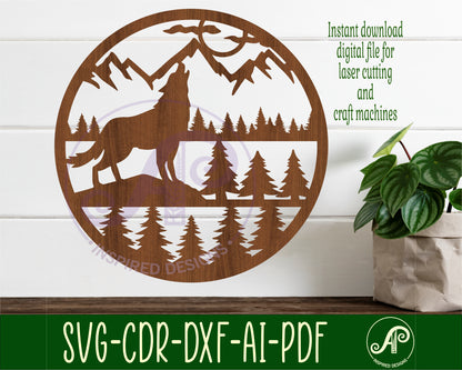 Wolf wall sign design SVG / DXF / AI / PDF / CDR