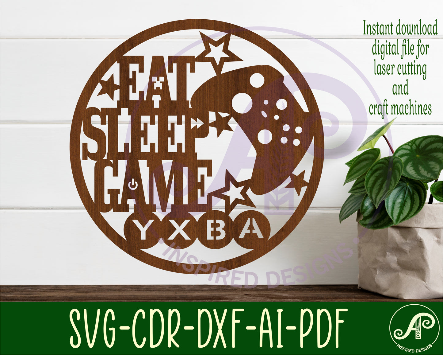 Gamer X wall sign design SVG / DXF / AI / PDF / CDR