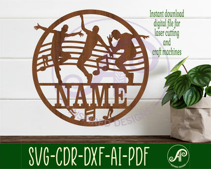 Dancer male name wall sign. SVG / DXF / AI / PDF / CDR