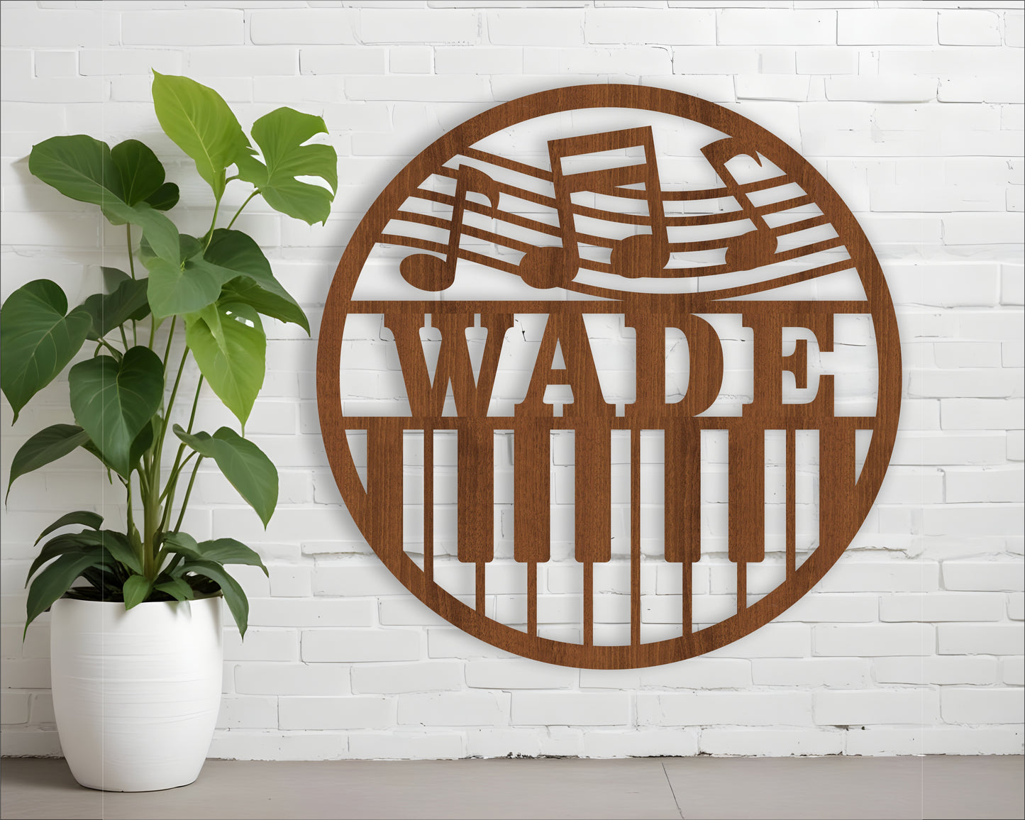 Music piano name wall sign. SVG / DXF / AI / PDF / CDR