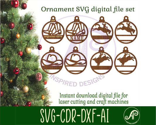 Rodeo themed ornament designs SVG / DXF / AI / PDF