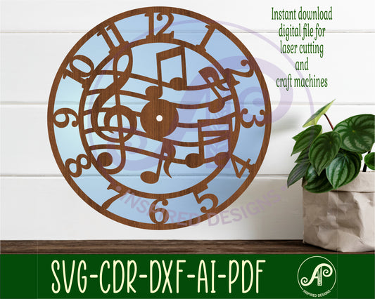 Music clock template design