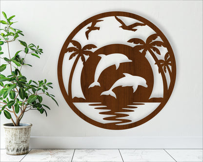 Dolphin wall sign design SVG / DXF / AI / PDF / CDR