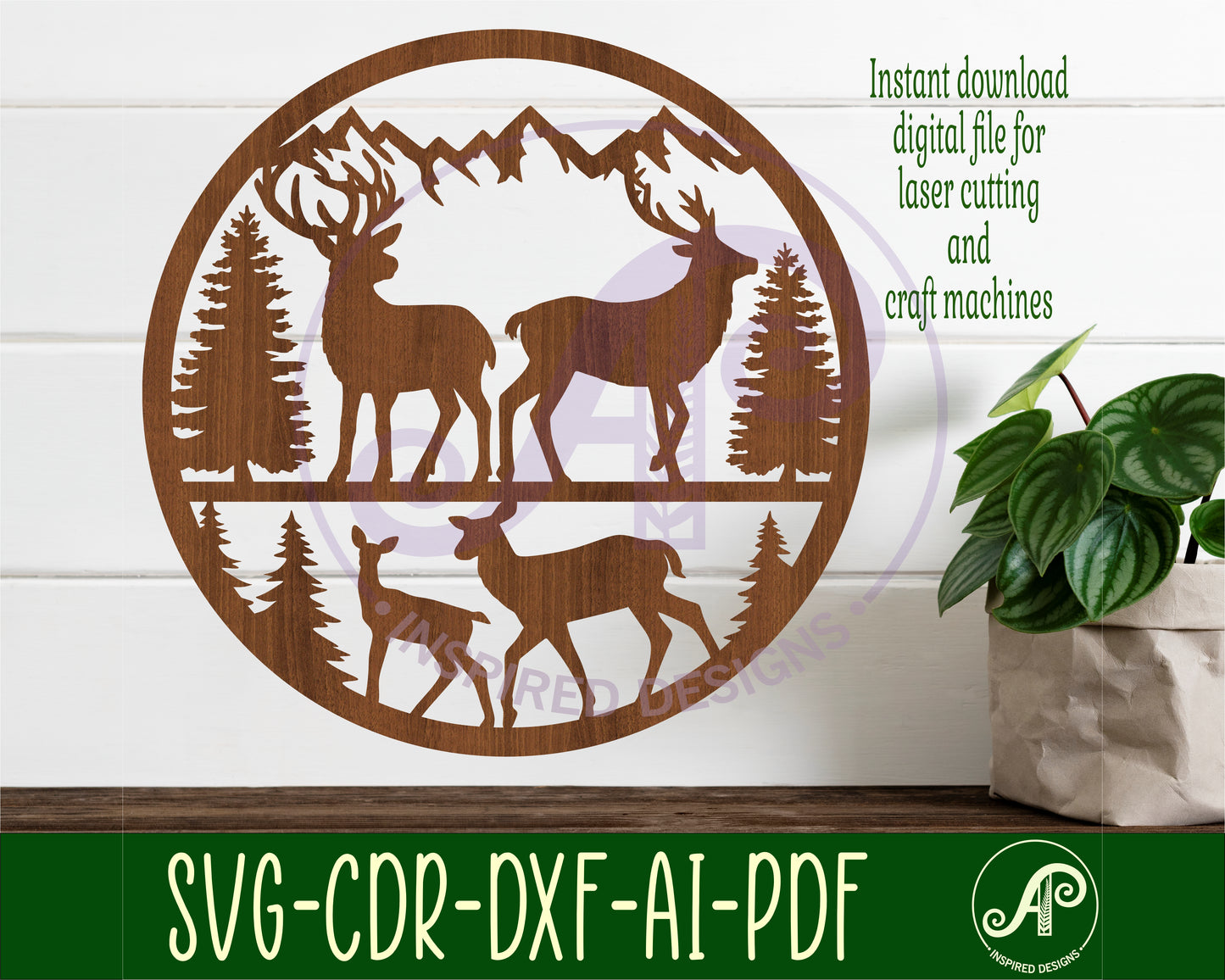 Deer wall sign design SVG / DXF / AI / PDF / CDR