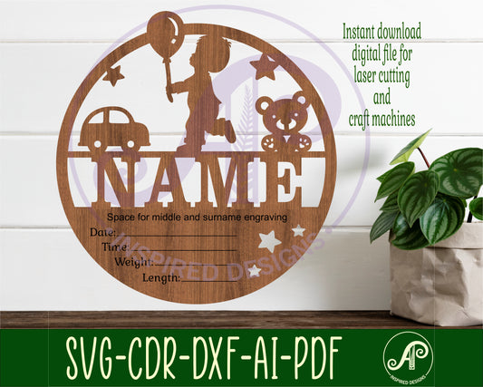 Little boy baby stats, Birth plaque, Newborn baby name sign