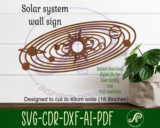 Solar system wall sign design SVG / DXF / AI / PDF / CDR