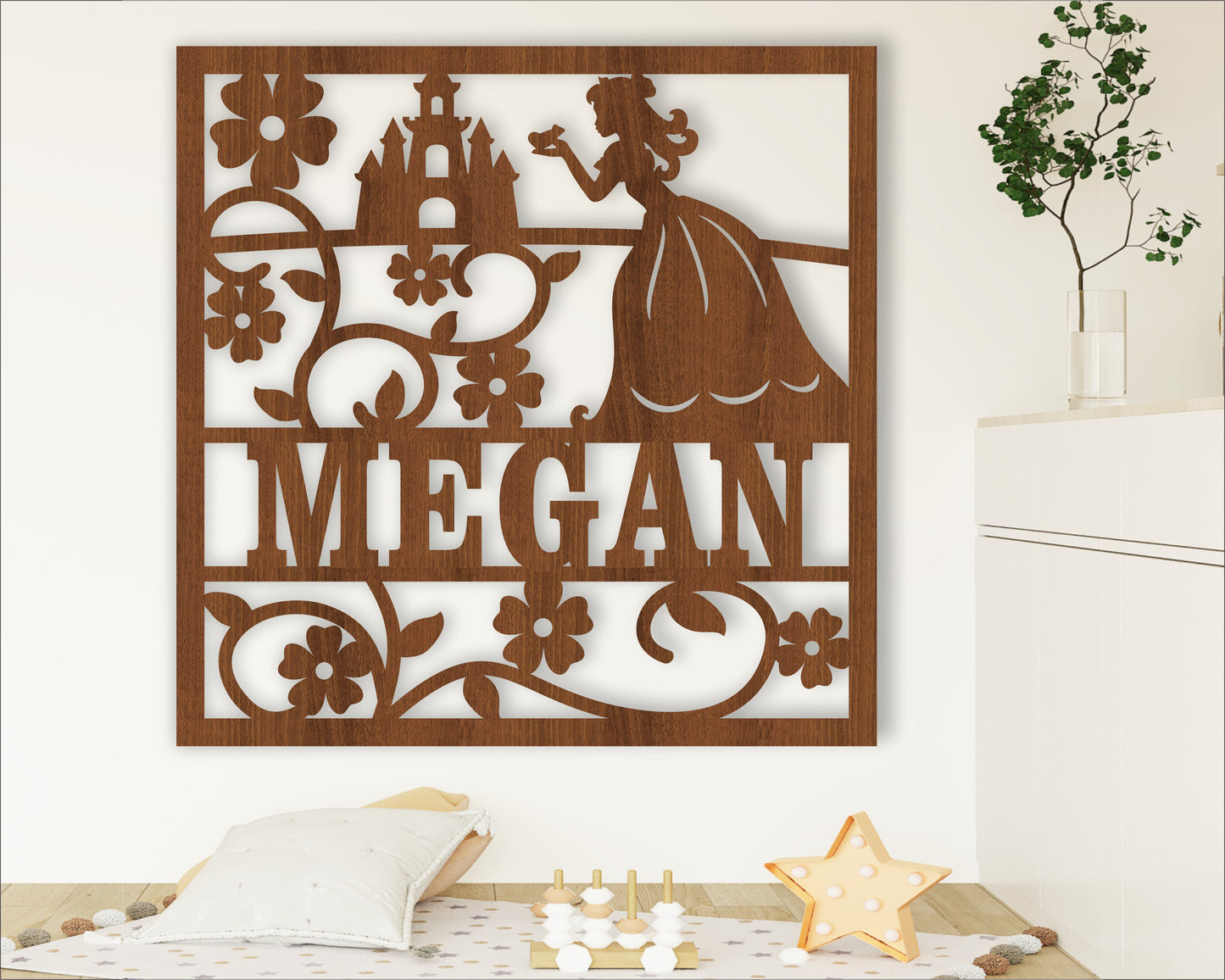 Princess name wall sign. SVG / DXF / AI / PDF / CDR