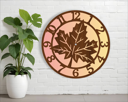 Maple leaf wall clock template design